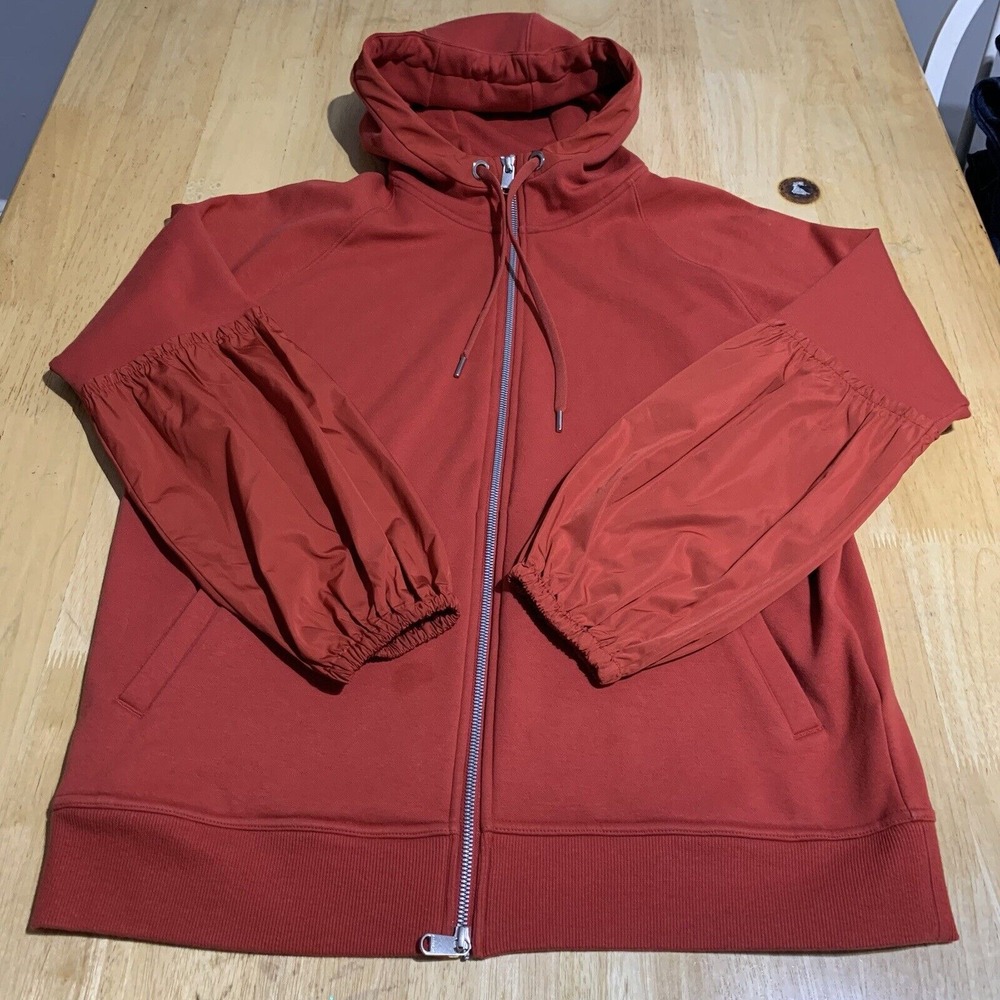 Athleta On My Way Triumph Hoodie Womens M Red Full Zip Jacket